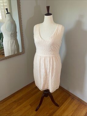 Sleeveless Lace Midi Dress in Light Blush